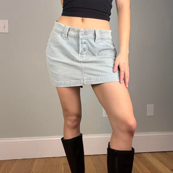 Light blue corderoy pastel with button up fly low rise Y2K - from no boundaries - Picture 3 of 8